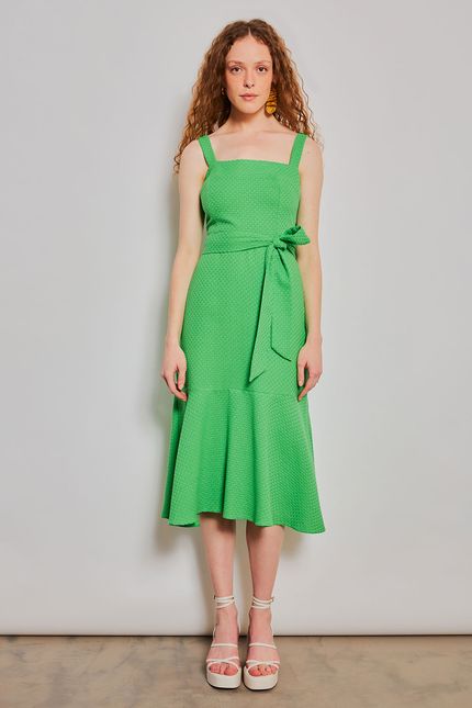 Vestido alças quadrille verde kiwi