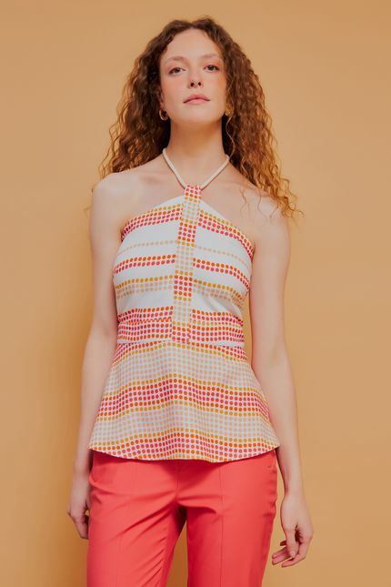 Blusa amarração pois sunset rosa pitaya