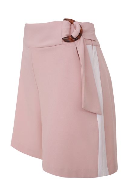Short crepe bicolor laranja doce