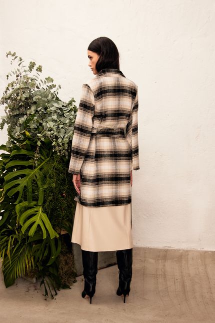 Casaco trench com faixa  bege queimado