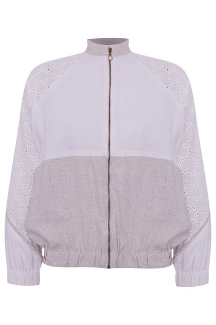 Bomber detalhe laise bege areia