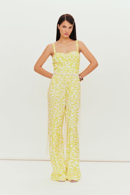 macacão pespontos cardume amarelo lima