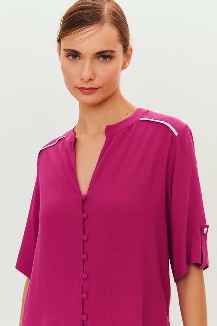 Camisa crepe vivo roxo orquidea