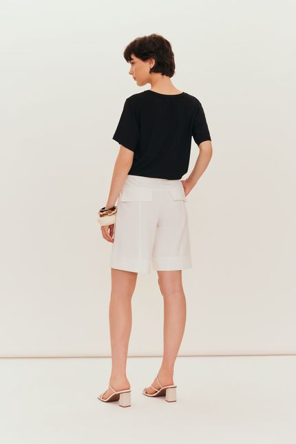 Bermuda malha crepe alfaiataria  off white