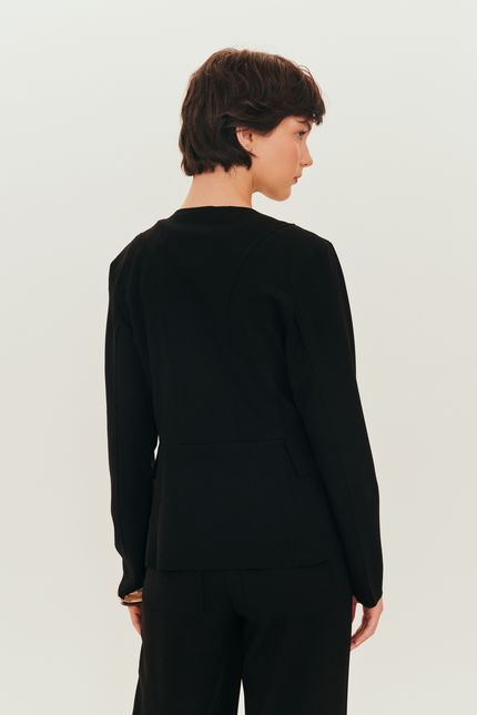 Blazer malha crepe alfaiataria preto