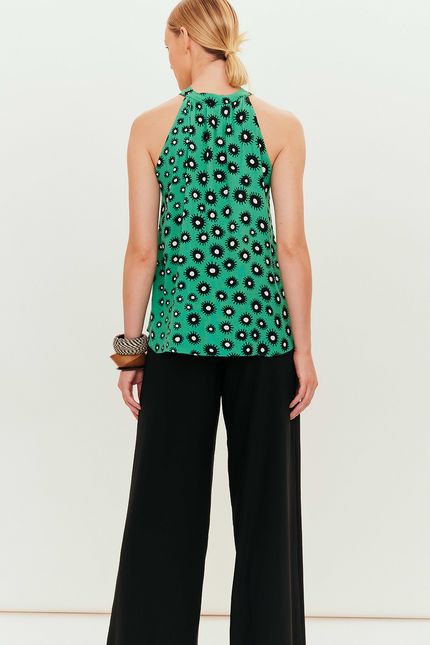 Blusa sem manga pois arraia verde astral