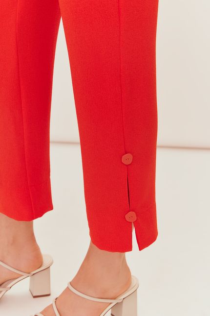 Calça crepe pala larga laranja tropical
