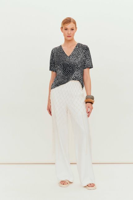 Blusa detalhe mini dots preto