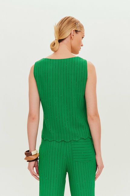 Blusa fio tinto ondas verde paraiso (15732)