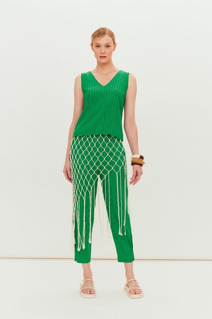 Blusa fio tinto ondas verde paraiso (15732)