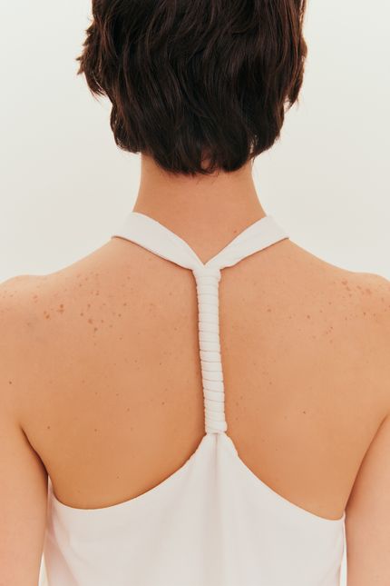 Blusa detalhe costas off white