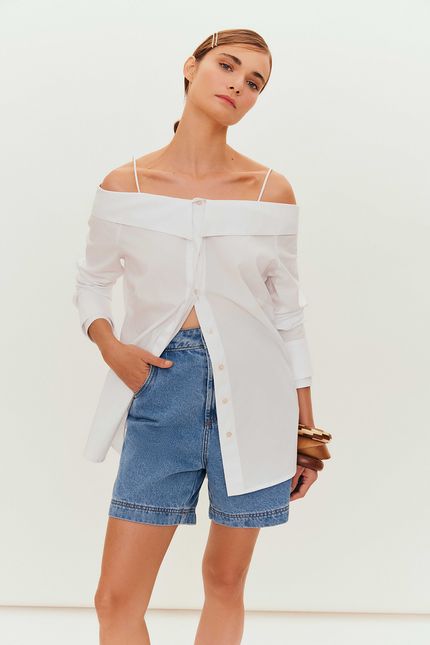 bermuda cós 1/2 trança jeans