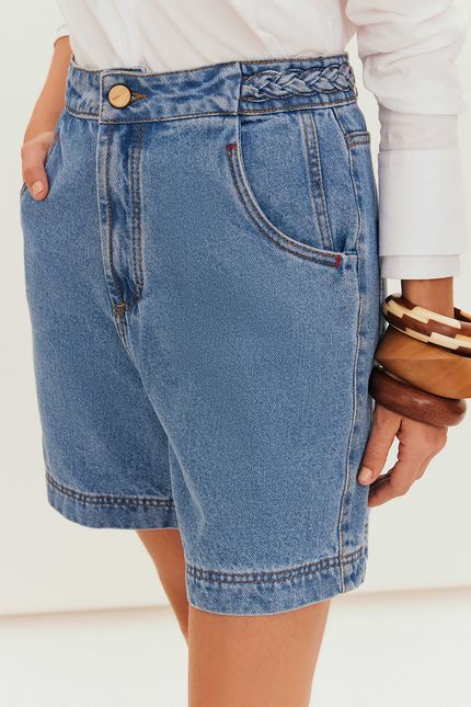 bermuda cós 1/2 trança jeans