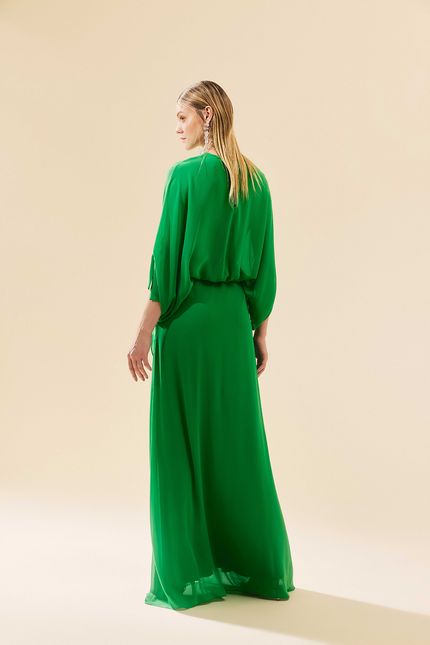 Vestido festa amarração maxi verde paraiso (15732)