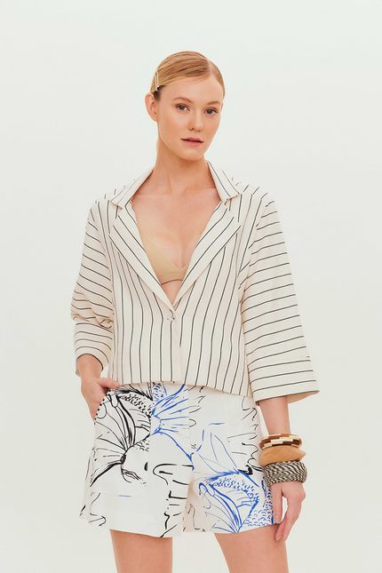 Casaco cotton texturizado off white