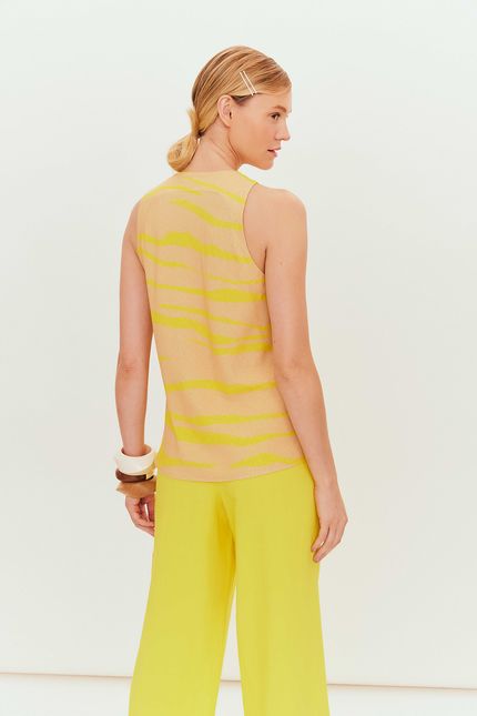 Blusa alça listrado solar bege areia