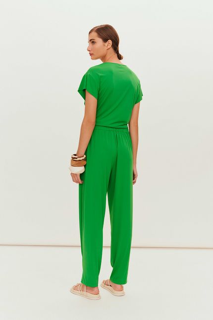 Calça jersey prega verde paraiso