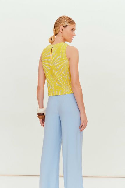 Blusa cropped concha solar amarelo solar