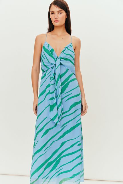 Vestido nó listrado mar azul mar