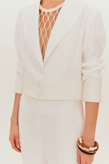 Casaco pespontos  off white