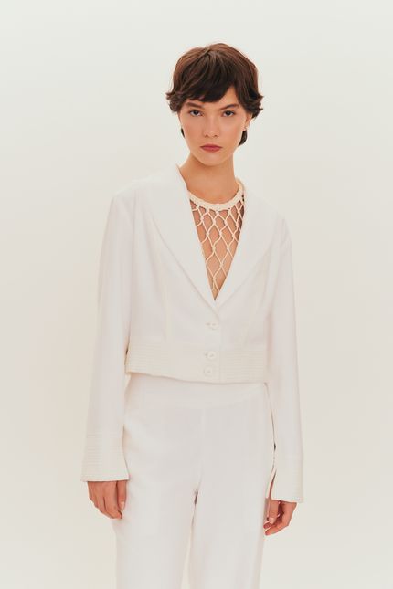 Casaco pespontos  off white