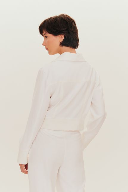Casaco pespontos  off white