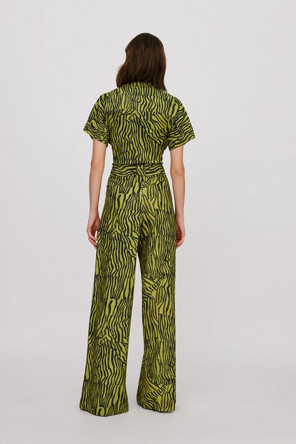Macacão maxi listrado orgânico verde aguapes