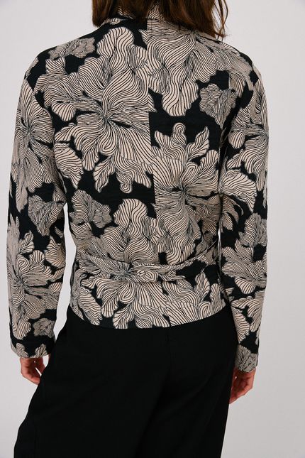 Jaqueta jacquard algas preto
