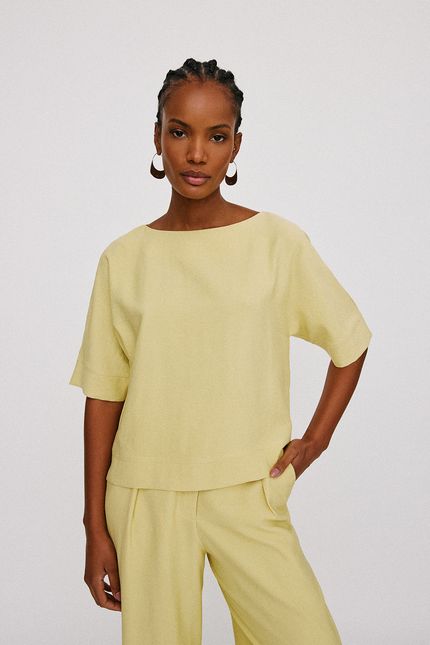 Blusa detalhe ilhós bege camurca