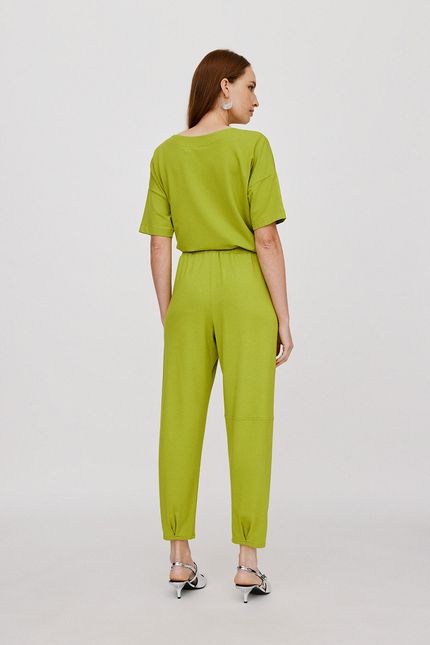 Calça jogging moletom color verde aguapes