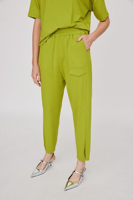 Calça jogging moletom color verde aguapes