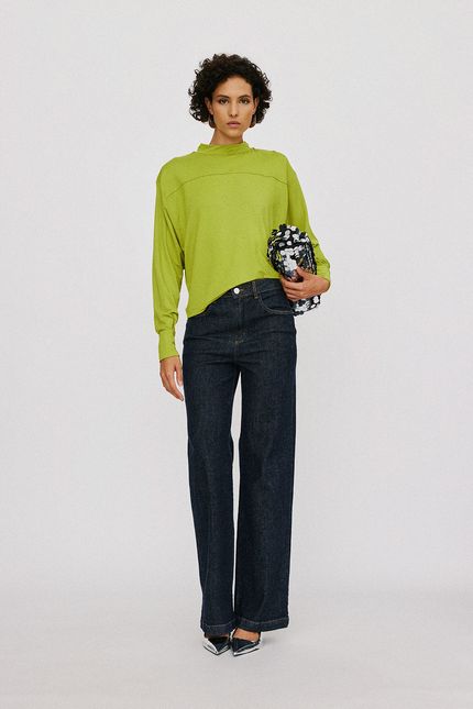 Blusa moletom morcego color verde aguapes
