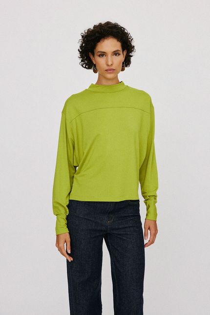 Blusa moletom morcego color verde aguapes