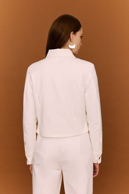 Jaqueta alfaiataria pate embutida off white