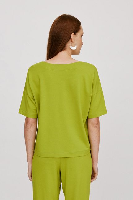Blusa básica moletom  verde aguapes