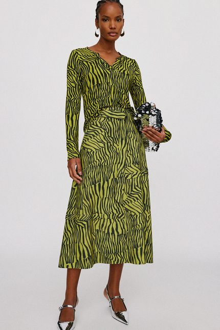 Blusa pate listrado orgânico verde aguapes