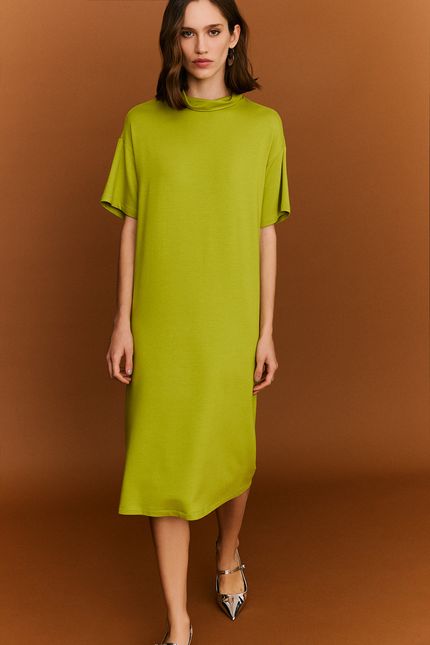 Vestido moletom gola maxi verde aguapes