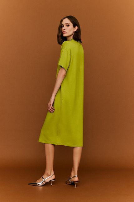 Vestido moletom gola maxi verde aguapes