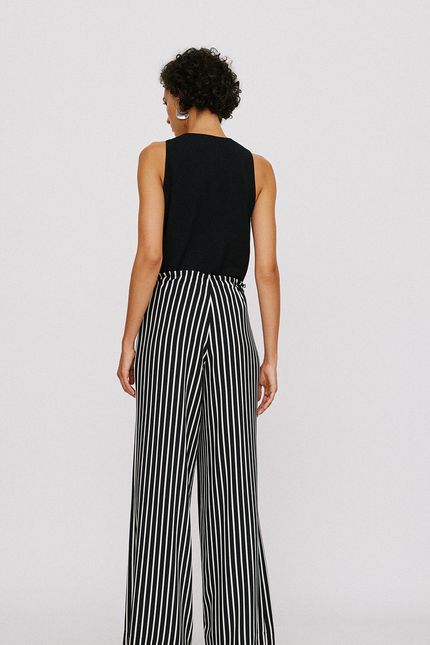Calça crepe listra rongeant preto