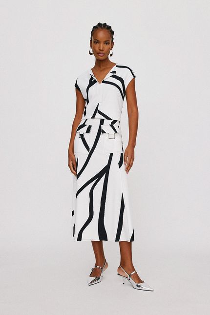 Saia folhagem maxi positivo branco