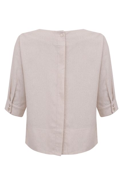 Blusa linho abotoamento costas bege natural