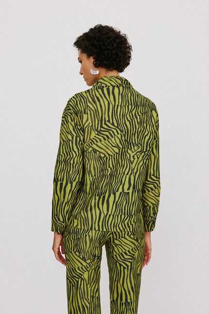 Camisa listrado orgânico verde aguapes