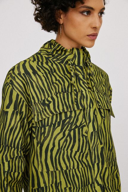 Camisa listrado orgânico verde aguapes