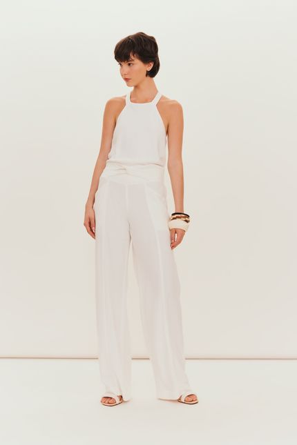 Calça detalhe nó cós off white