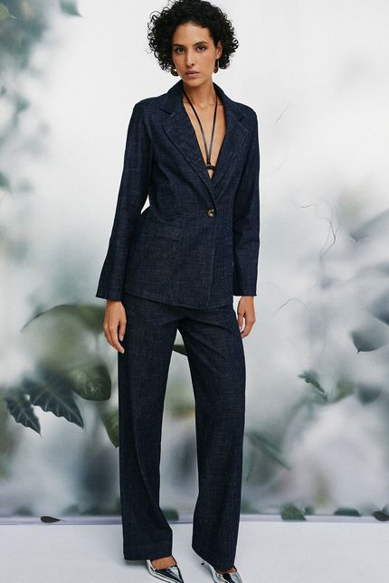 Blazer reto jeans