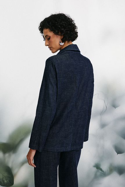 Blazer reto jeans