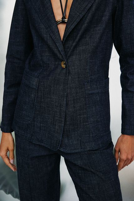 Blazer reto jeans