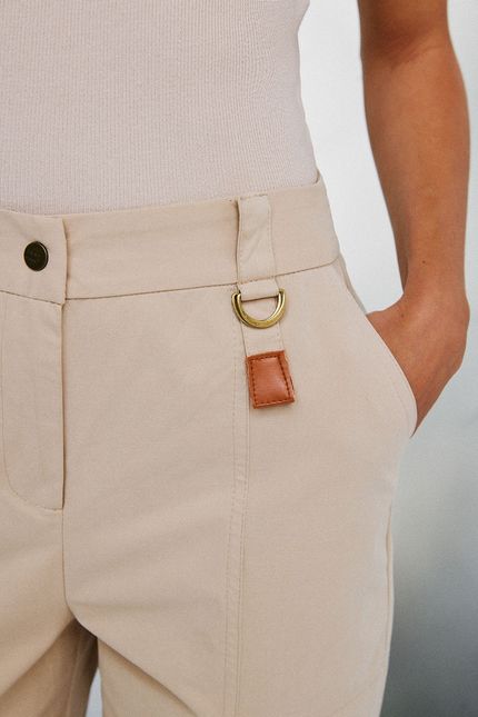 Calça cotton paper bege sisal