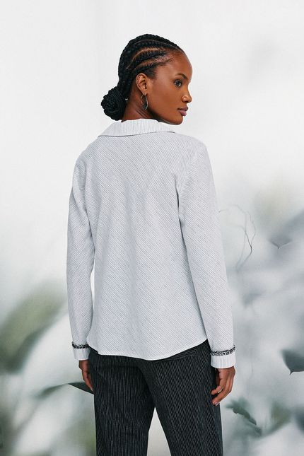 Blusa cambraia fio tinto off white