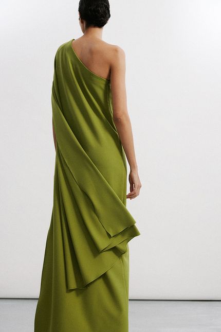 Vestido festa obro detalhe verde aguapes
